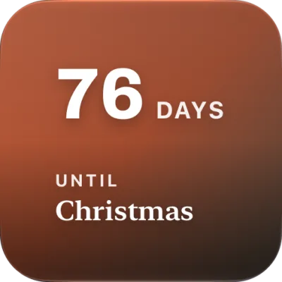 Small Home Screen widget: 76 days until Christmas